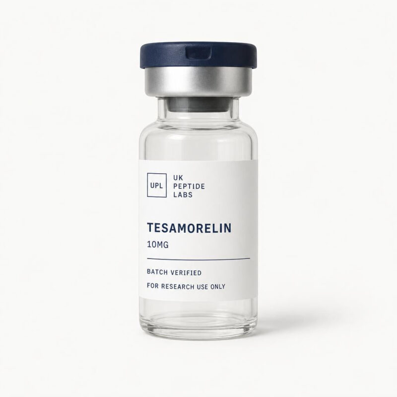 Tesamorelin research peptide vial